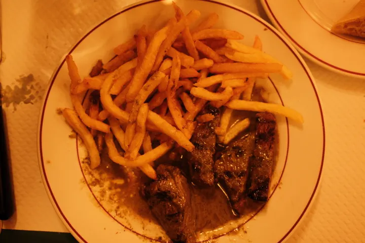 A photograph from Le Relais de l'Entrecôte in Paris
